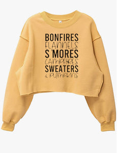 Fall Inspired Tee-Bonfires, Flannel, S’Mores, Campfires, Sweaters, & Pumpkins