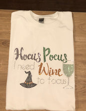 Load image into Gallery viewer, Hocus Pocus I need Wine to Focus Bling T-Shirt
