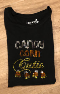 Candy Corn Cutie Bling T-Shirt