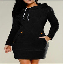 Load image into Gallery viewer, Plain Colored Hoodie Dress
