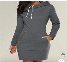 Load image into Gallery viewer, Plain Colored Hoodie Dress
