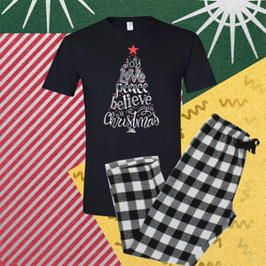 Family Christmas Pajamas black pants